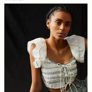 Anthropologie Smocked Pullover Top- New with tags